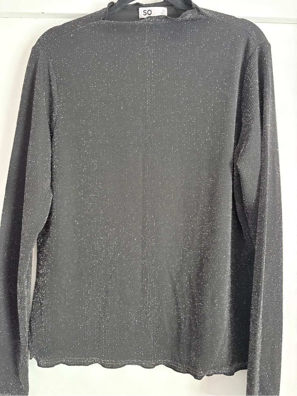 SO Black Metallic Sparkle Long-Sleeve Sweater